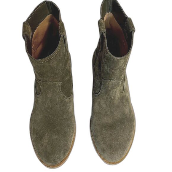 NWOT Rebecca Minkoff Chasidy Olive green suede short boots size 5 - Picture 3 of 8